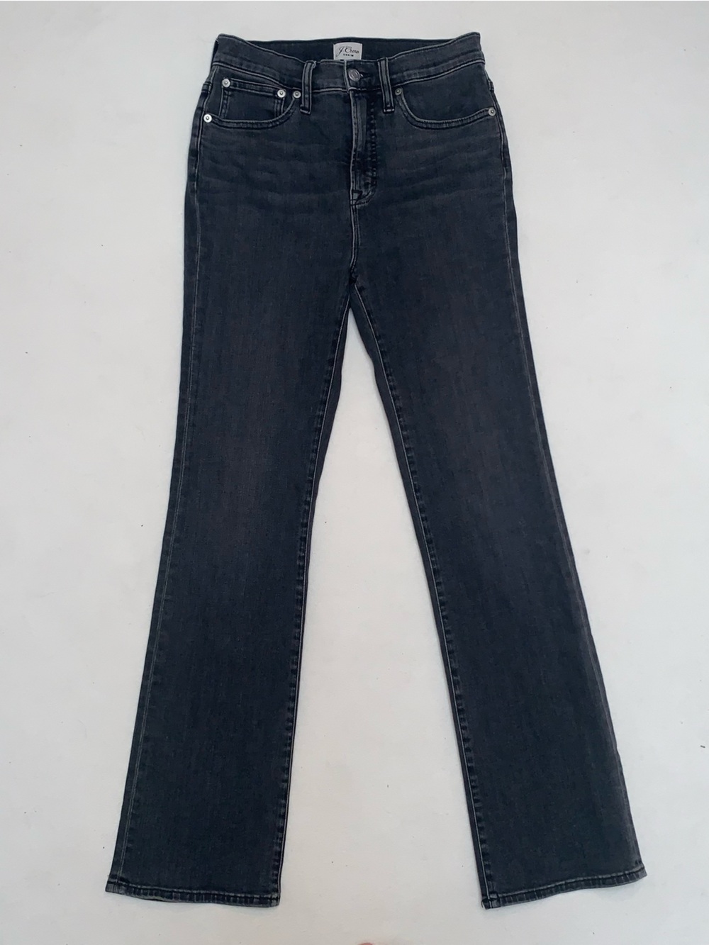 J. Crew Curvy Black Full Length Demi Boot Jeans Women’s 27 x 30 Flared High Rise